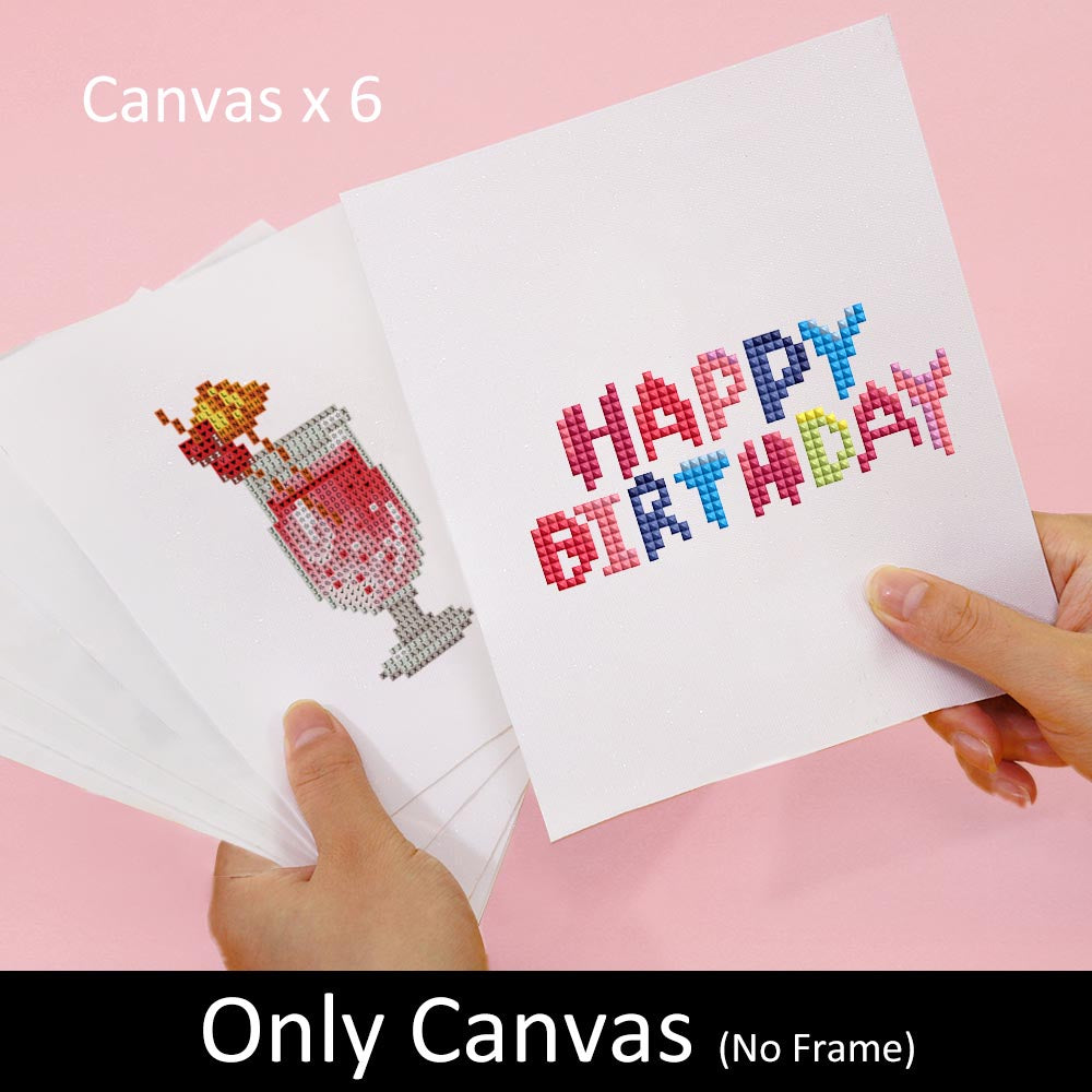 Diamond Painting - 6 Mini-Paintings | Cake & Drinks