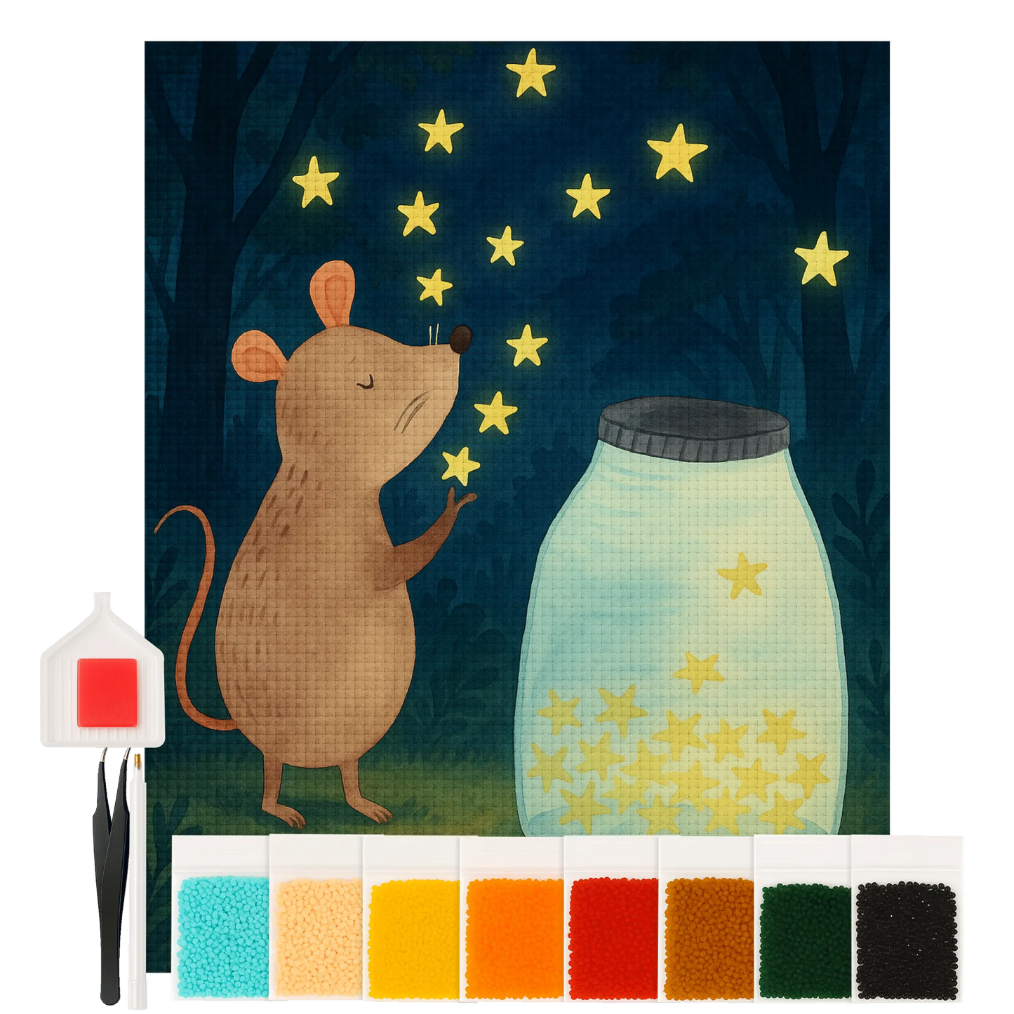 Diamond Painting - Mouse and stars by Mr. & Mrs. Panda