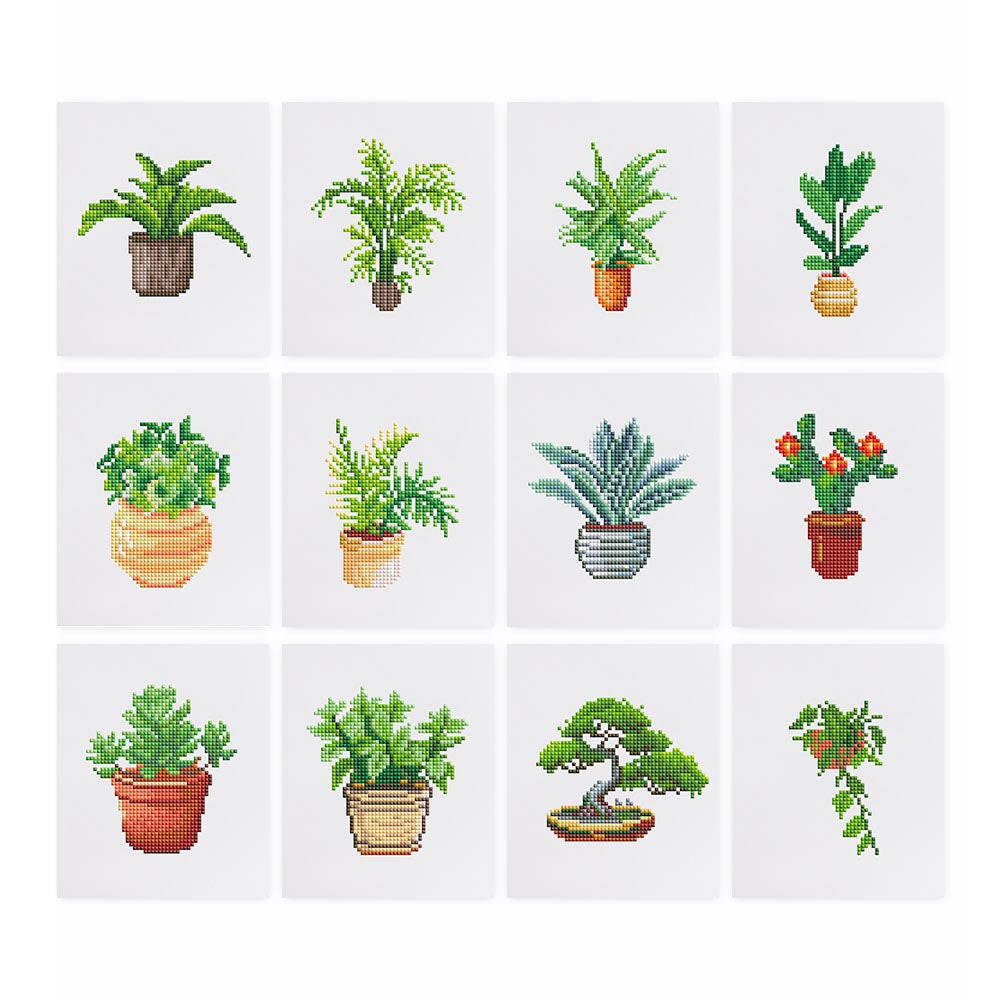 Diamond Painting - 12 Mini-Paintings | Mini Plant Magic