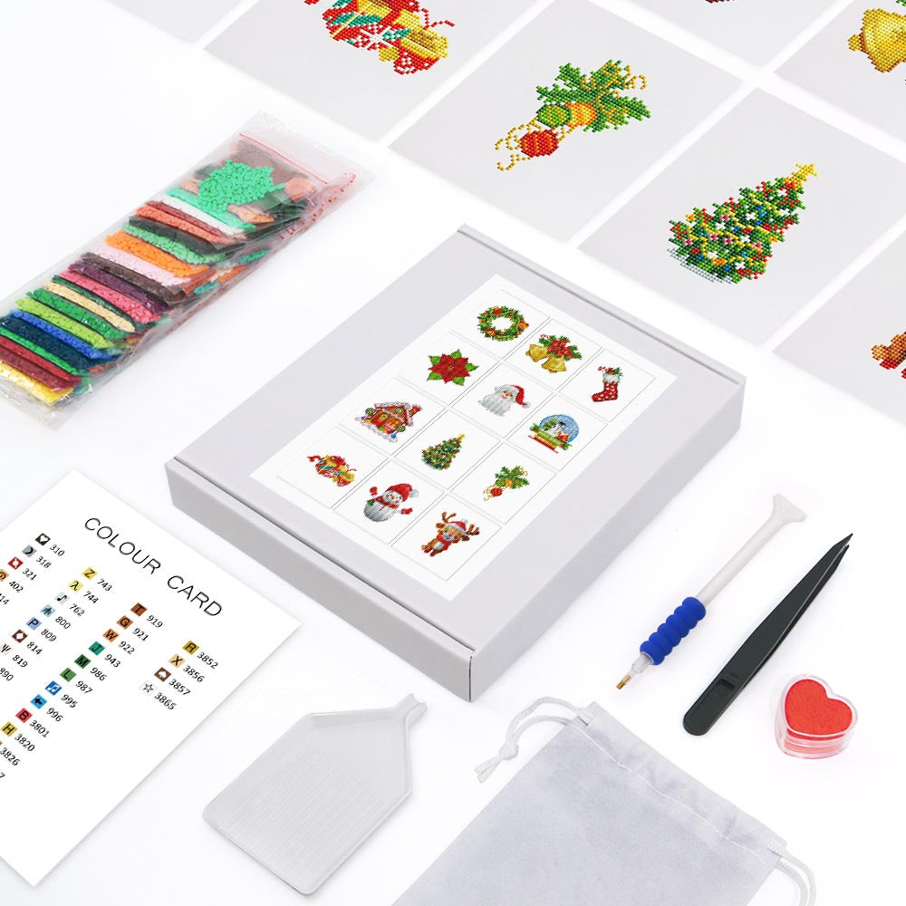 Diamond Painting - 12 Mini-Paintings | Christmas Set 2