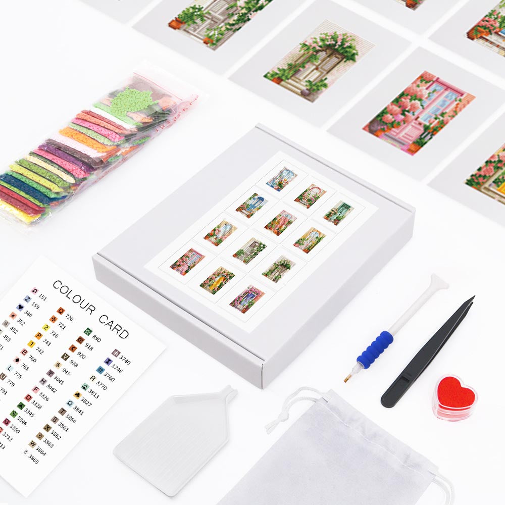 Diamond Painting - 12 Mini-Paintings | Beautiful Doors