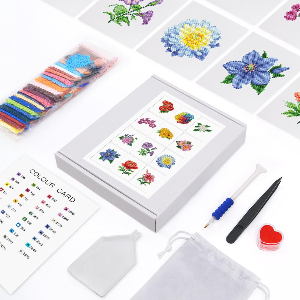 Diamond Painting - 12 Mini-Paintings | Flowergram Bundle