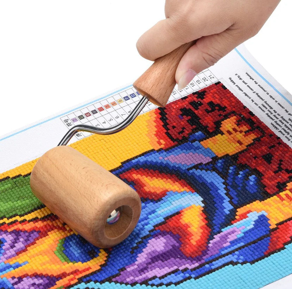 Diamond Painting - Wooden Brayer Roller for Firm Adhesion