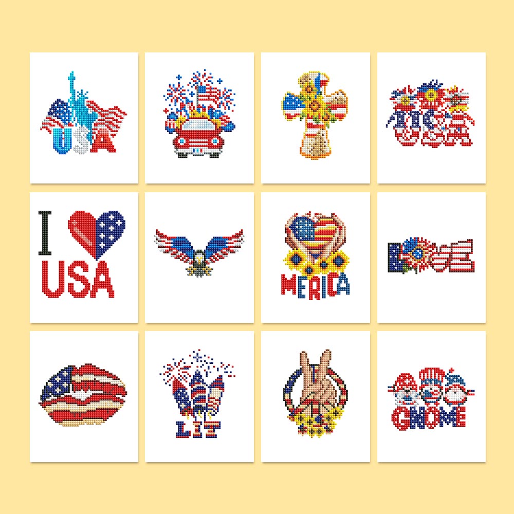 Diamond Painting - 12 Mini-Paintings | We Love America