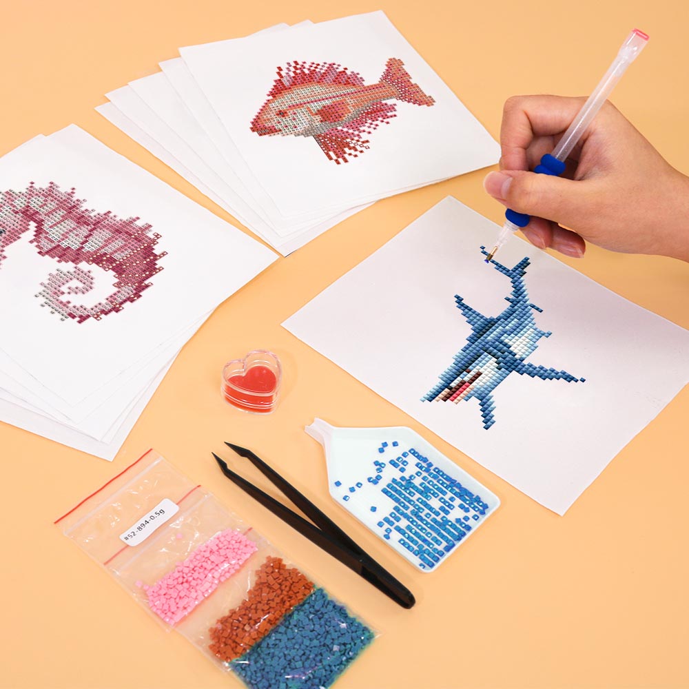 Diamond Painting - 12 Mini-Paintings | Sea Life