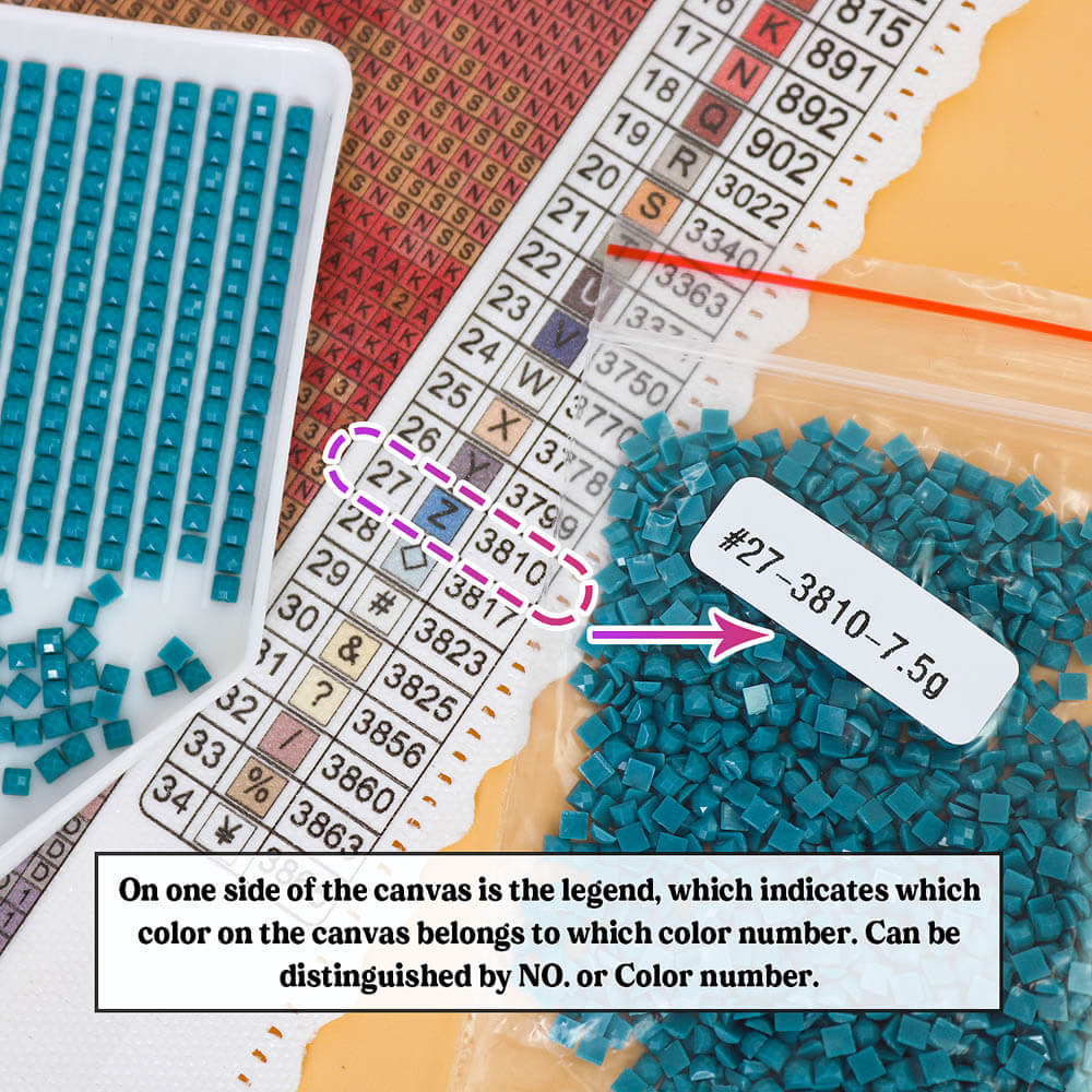 Diamond Painting - Loose Drills (Approx. 200 Pieces, Custom Color ID)