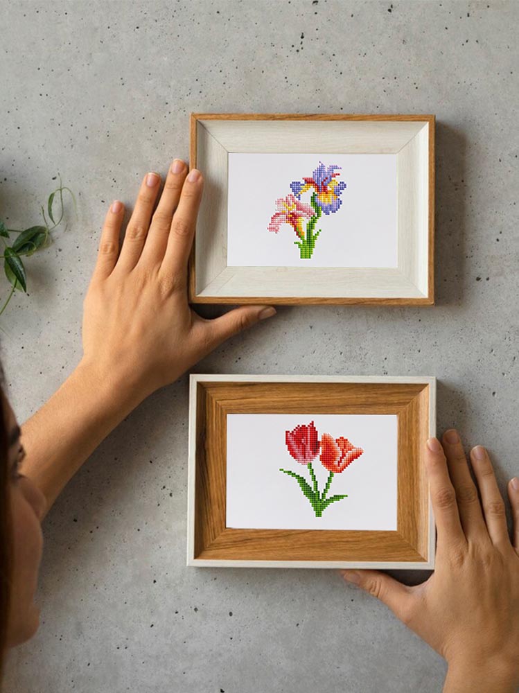 Diamond Painting - 12 Mini-Paintings | Flower Set