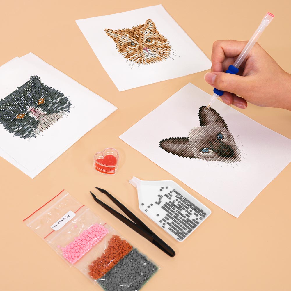 Diamond Painting - 4 Mini-Paintings | Cats