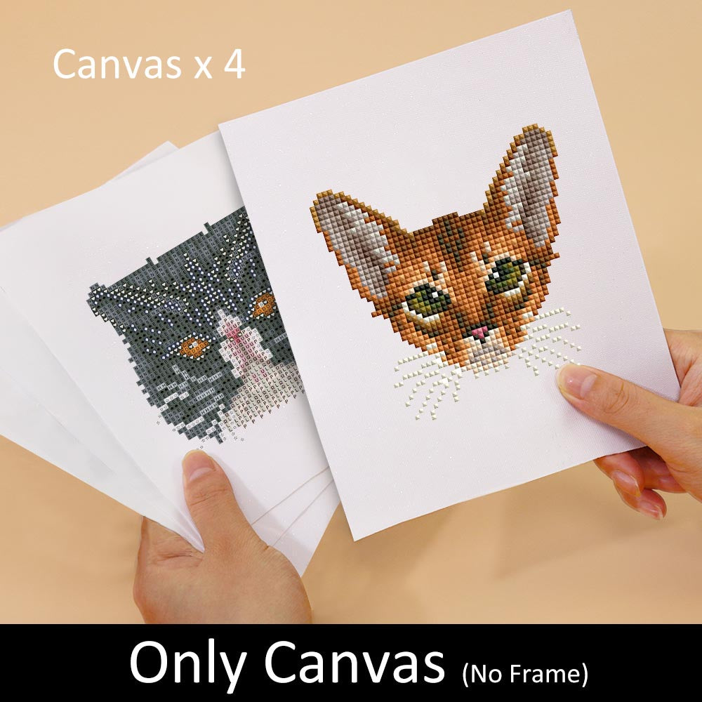 Diamond Painting - 4 Mini-Paintings | Cats