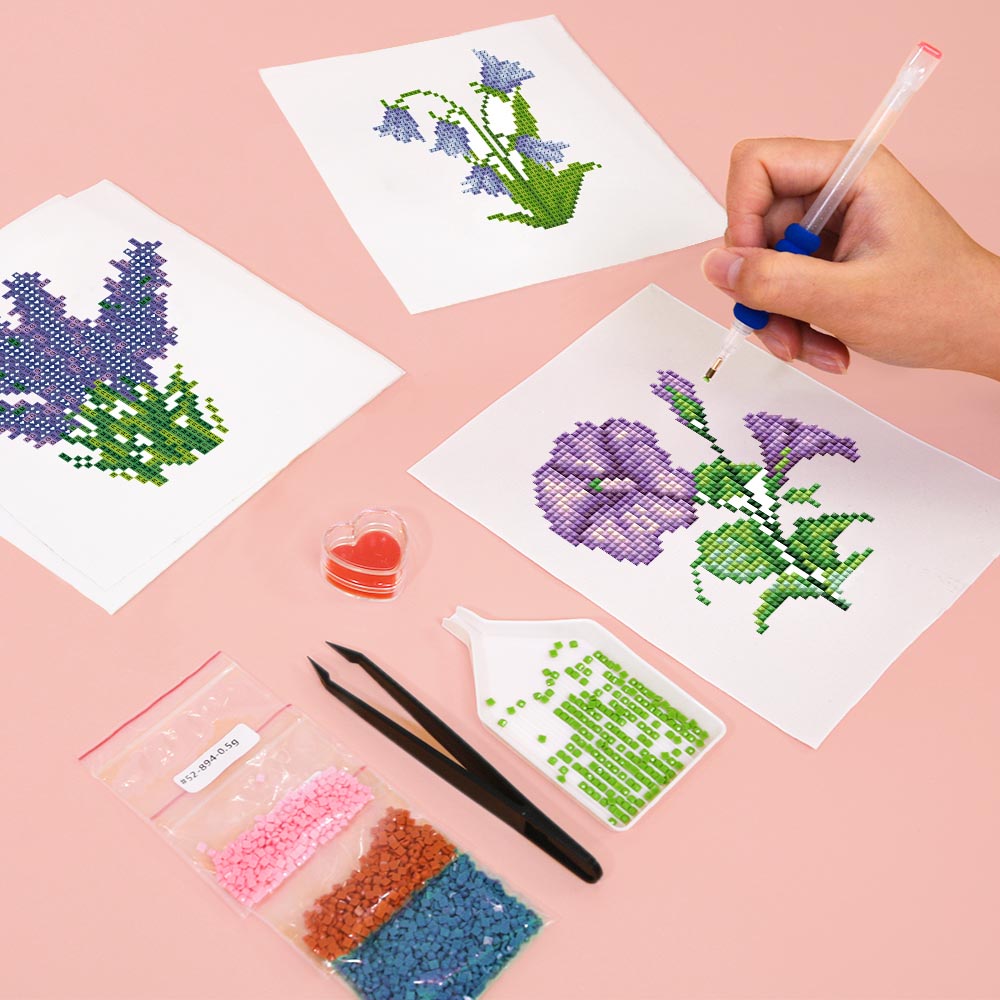 Diamond Painting - 4 Mini-Paintings | Flowergram