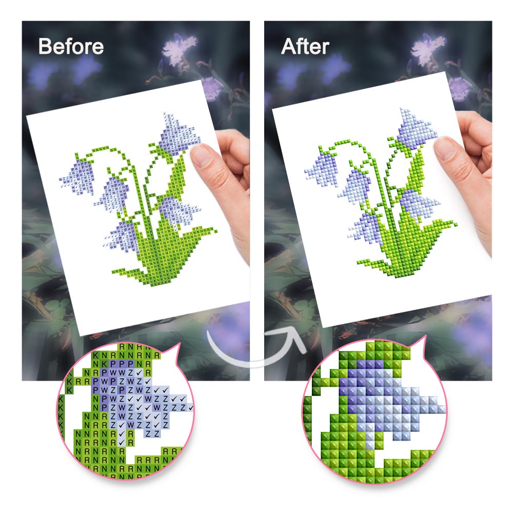 Diamond Painting - 4 Mini-Paintings | Flowergram
