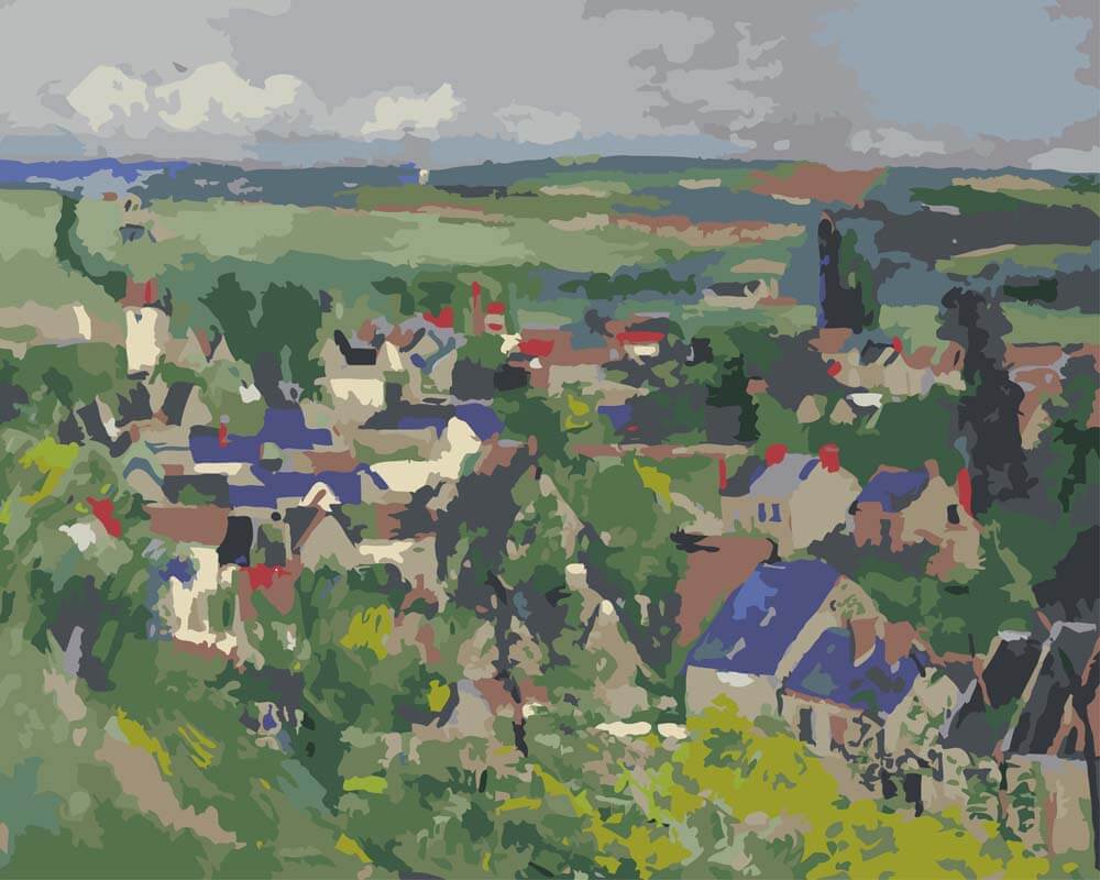 Diamond Painting - Panoramic View of Dauvers-sur-Oise | Paul Cezanne