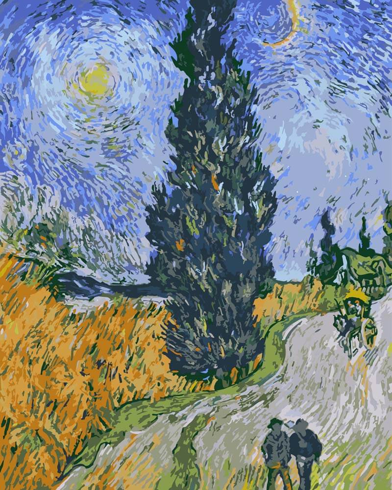 Diamond Painting - Road with Cypress and Star | Vincent van Gogh