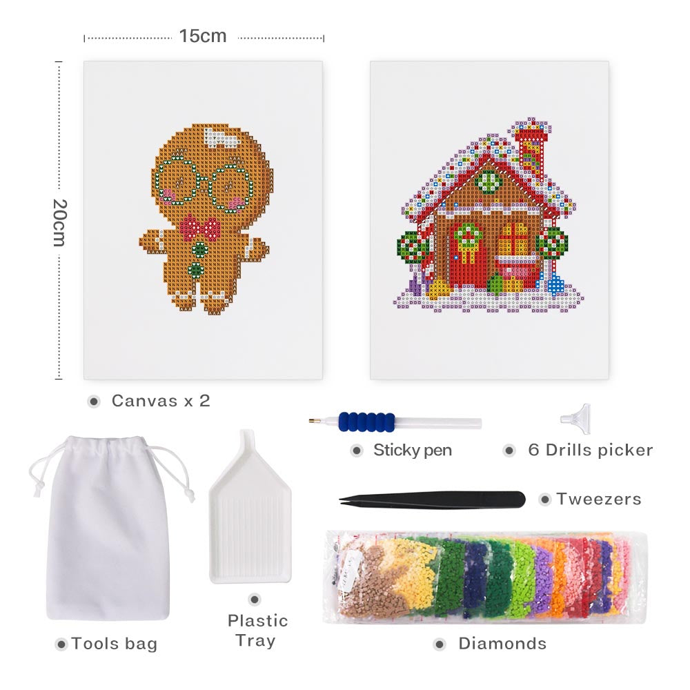 Diamond Painting - 2 Mini-Paintings | Gingerbread Dreams
