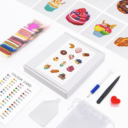 Diamond Painting - 12 Mini-Paintings | Bakery Set