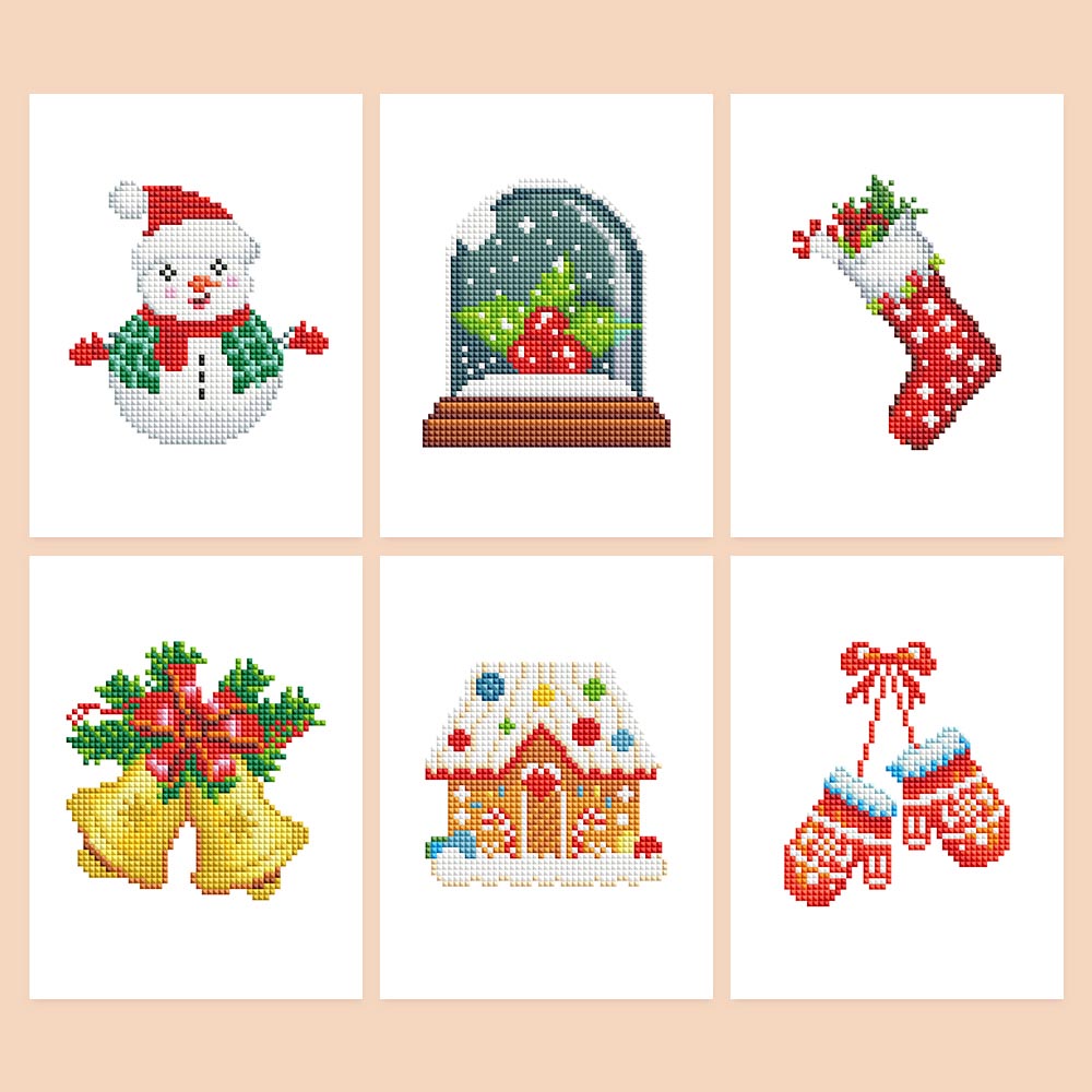Diamond Painting - 6 Mini-Paintings | Christmas Set 2
