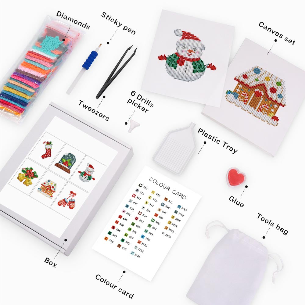 Diamond Painting - 6 Mini-Paintings | Christmas Set 2