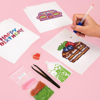 Diamond Painting - 6 Mini-Paintings | Cake & Drinks