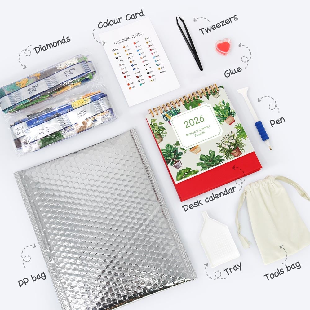 Plant Lover's Calendar 2026 diamond painting kit – image 2