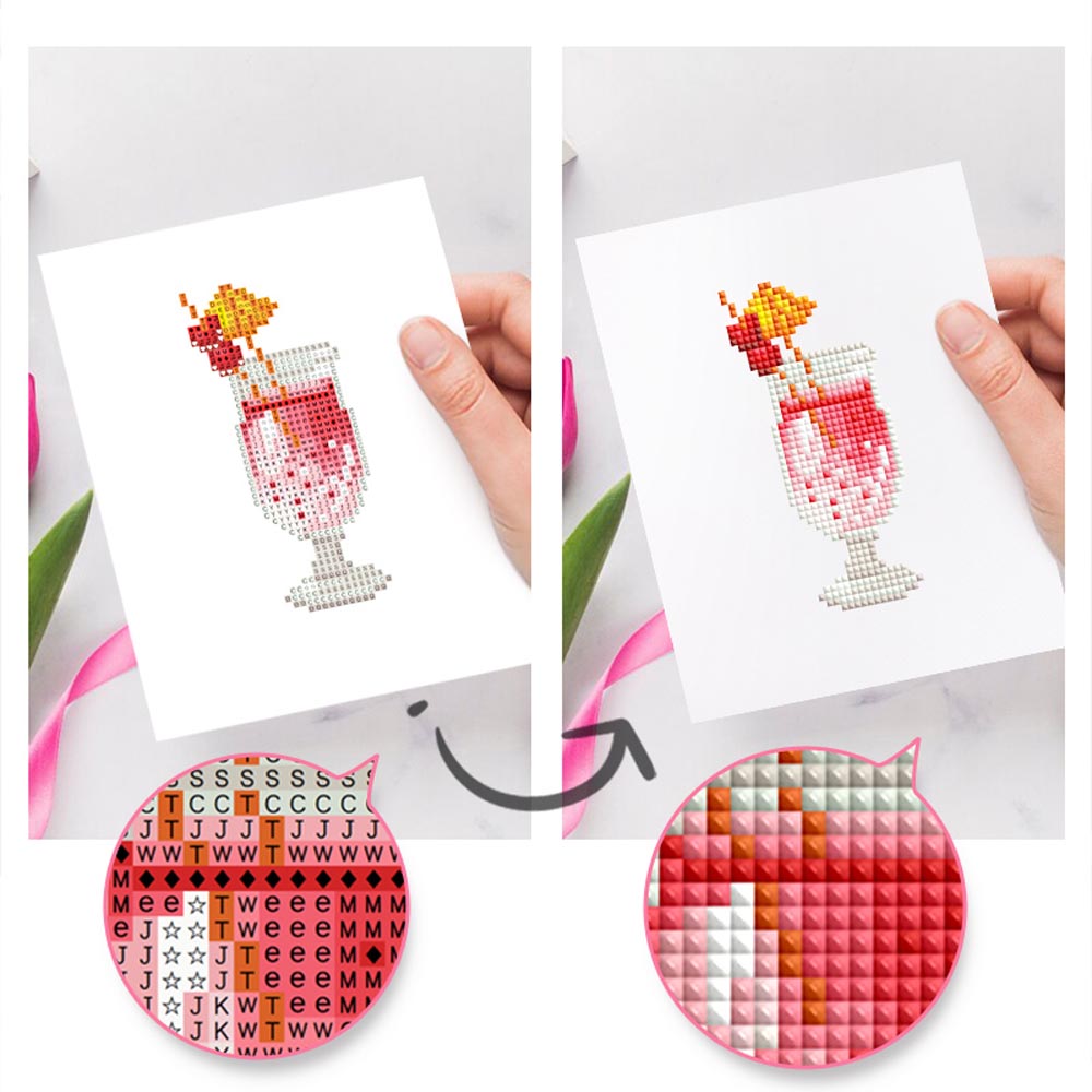 Diamond Painting - 12 Mini-Paintings | Colorful Cocktail Set