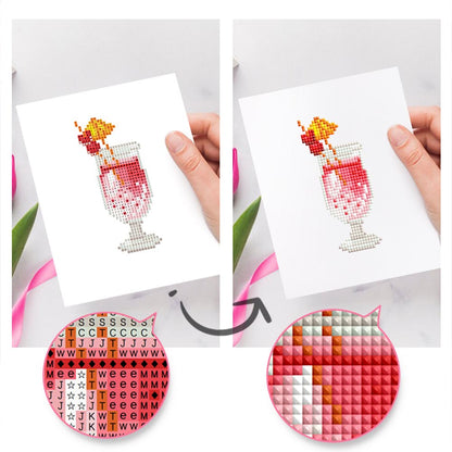Diamond Painting - 12 Mini-Paintings | Colorful Cocktail Set