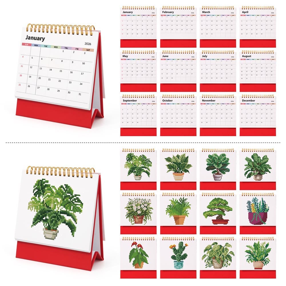 Plant Lover's Calendar 2026 diamond painting kit – image 17