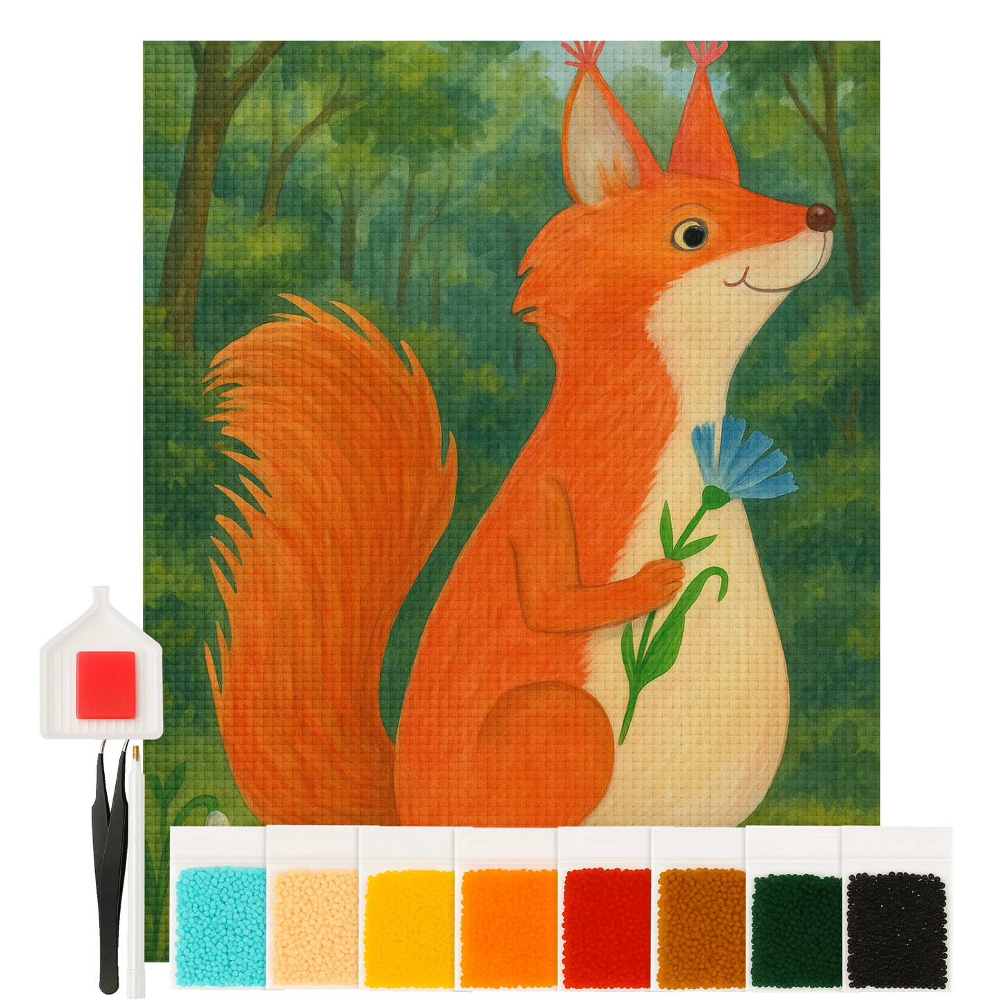 Diamond Painting - Squirrel and flower by Mr. & Mrs. Panda