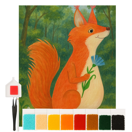 Diamond Painting - Squirrel and flower by Mr. & Mrs. Panda