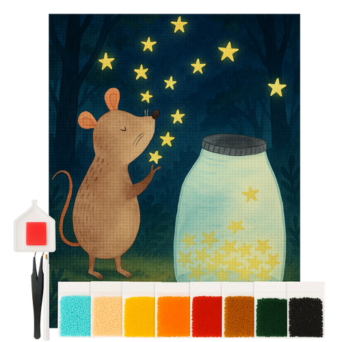 Diamond Painting - Mouse and stars by Mr. & Mrs. Panda