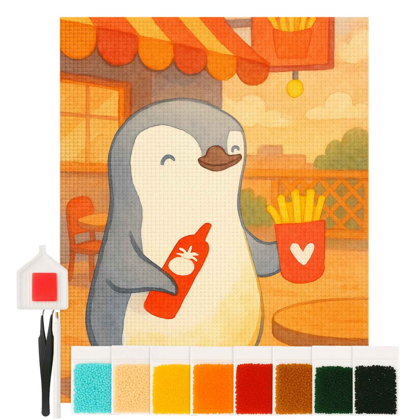 Diamond Painting - penguin fries by Mr. & Mrs. Panda
