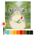 Diamond Painting - Chinchilla with flower by Mr. & Mrs. Panda