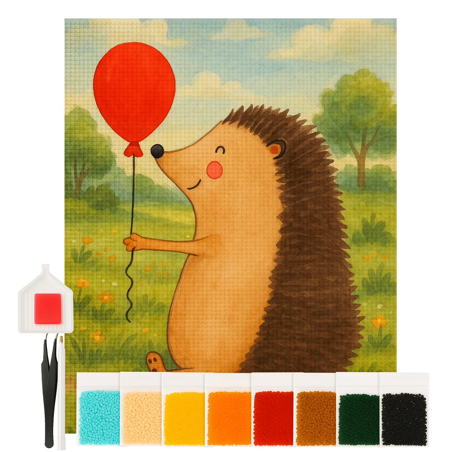 Diamond Painting - Hedgehog with balloon by Mr. & Mrs. Panda