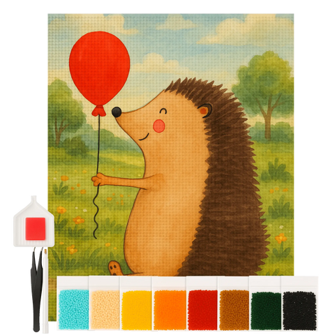 Diamond Painting - Hedgehog with balloon by Mr. & Mrs. Panda