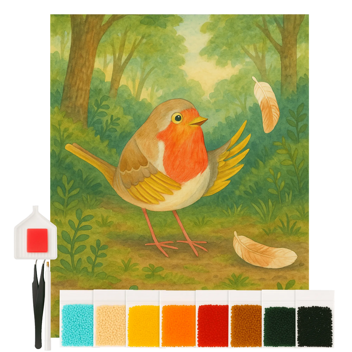 
Diamond Painting - Robin with feathers by Mr. & Mrs. Panda