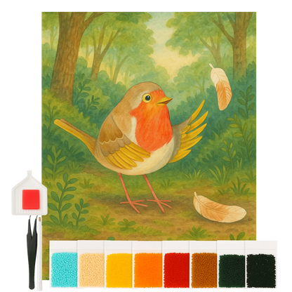 Diamond Painting - Robin with feathers by Mr. & Mrs. Panda