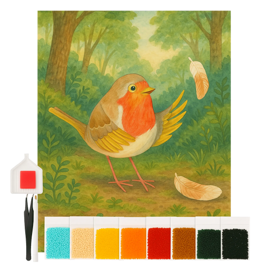 Diamond Painting - Robin with feathers by Mr. & Mrs. Panda