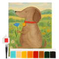 Diamond Painting - Dog with flower by Mr. & Mrs. Panda