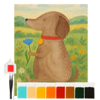 Diamond Painting - Dog with flower by Mr. & Mrs. Panda