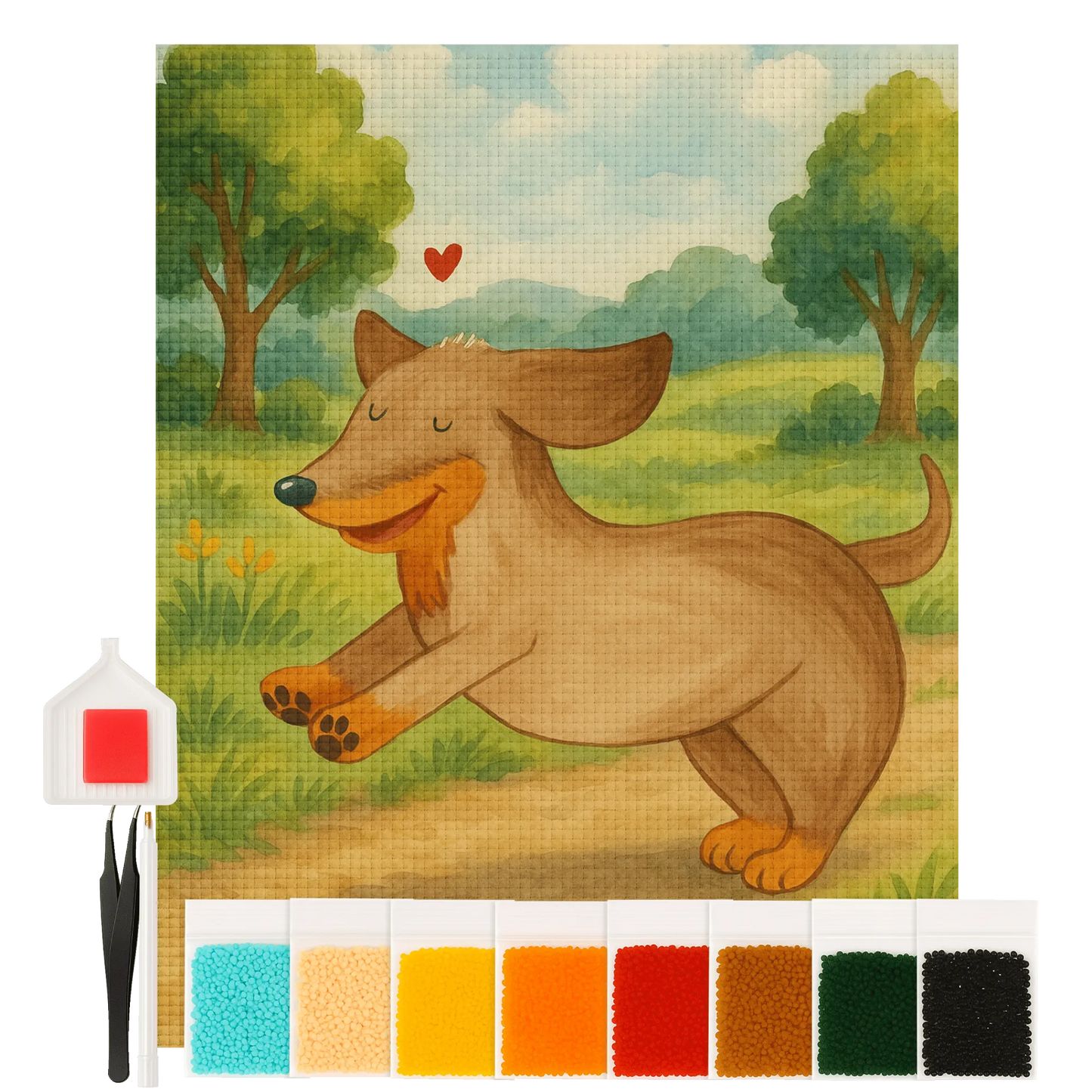 Diamond Painting - Dog Dachshund happy by Mr. & Mrs. Panda