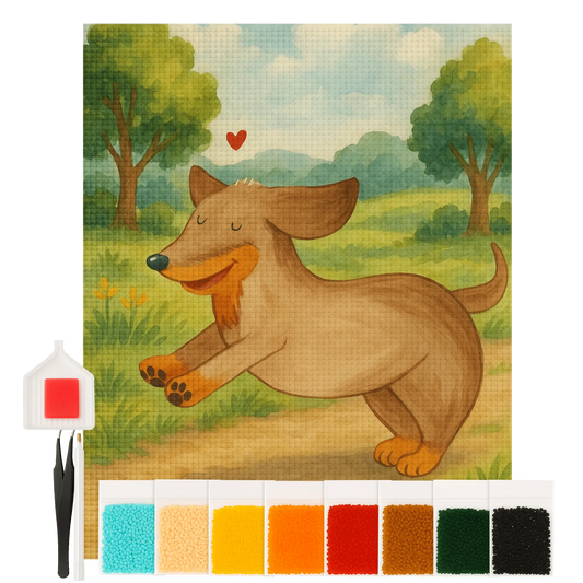 Diamond Painting - Dog Dachshund happy by Mr. & Mrs. Panda