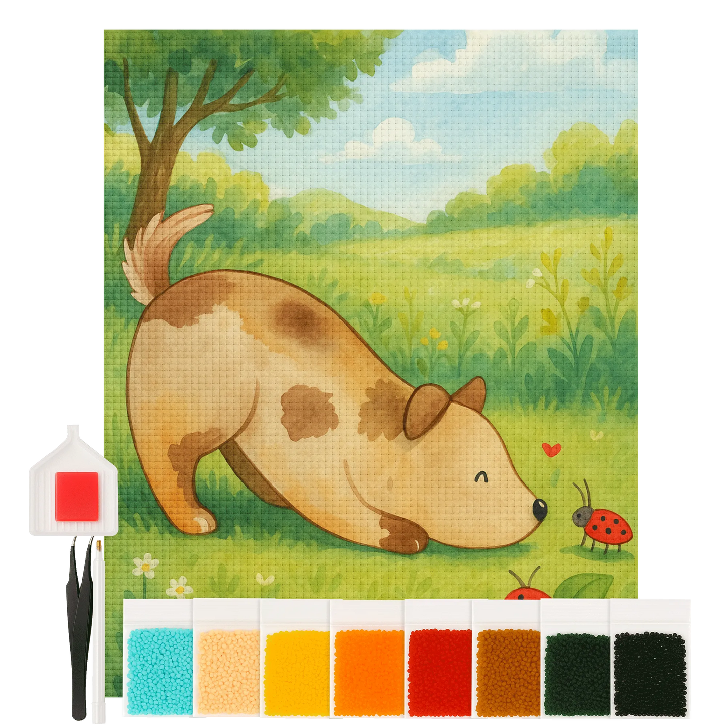 Diamond Painting - Dog with ladybird by Mr. & Mrs. Panda