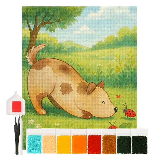 Diamond Painting - Dog with ladybird by Mr. & Mrs. Panda