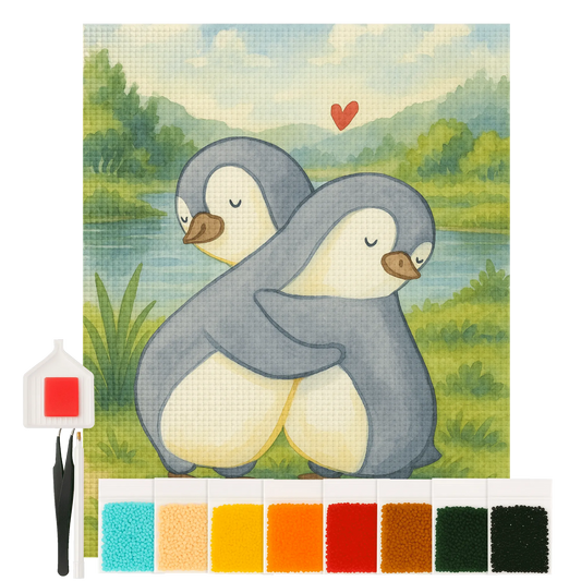 Diamond Painting - Penguins cuddle by Mr. & Mrs. Panda