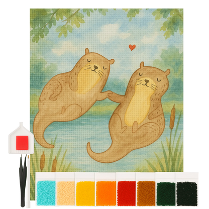 Diamond Painting - Otters holding hands by Mr. & Mrs. Panda