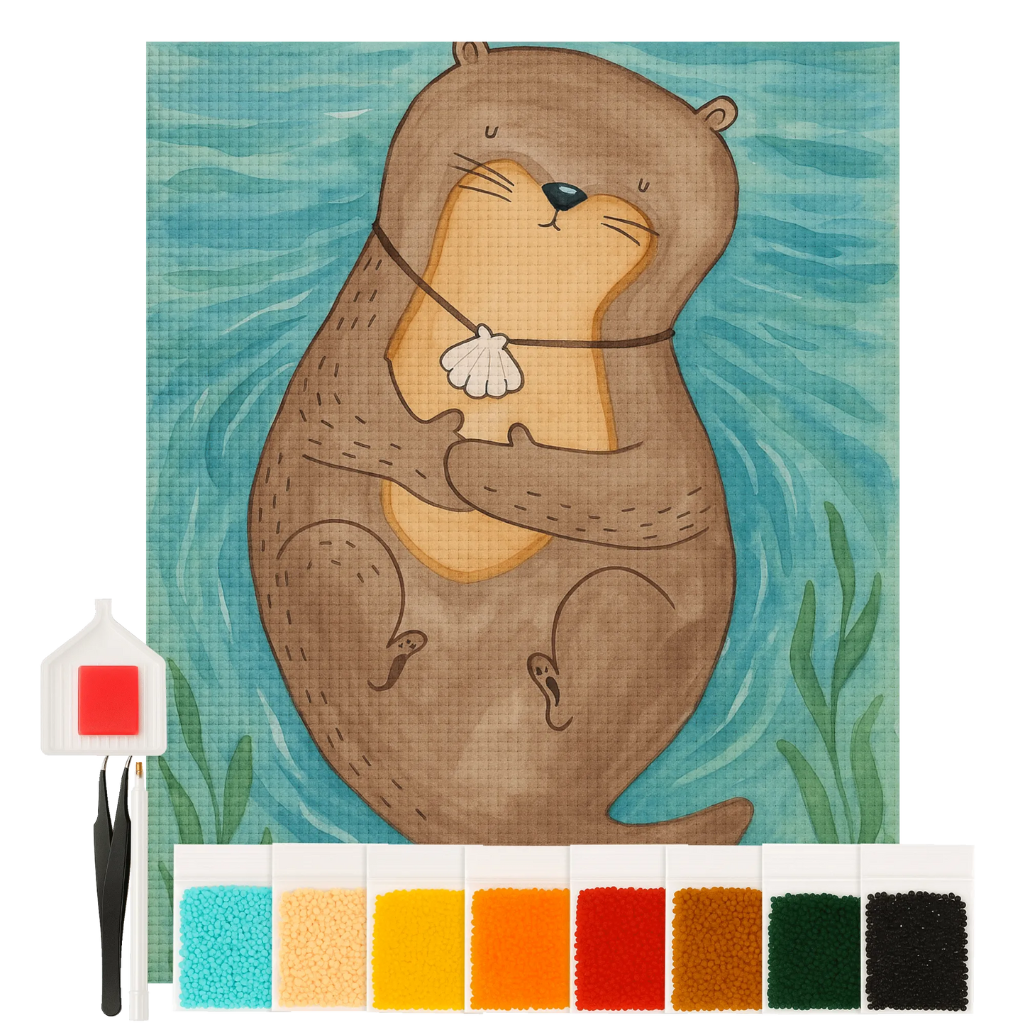 Diamond Painting - Otter with seashell necklace by Mr. & Mrs. Panda