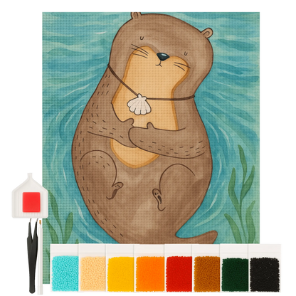 Diamond Painting - Otter with seashell necklace by Mr. & Mrs. Panda
