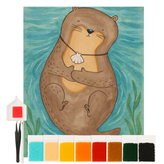 Diamond Painting - Otter with seashell necklace by Mr. & Mrs. Panda