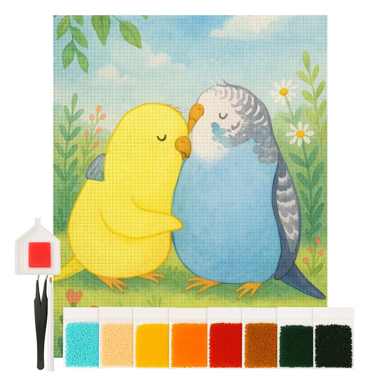 
Diamond Painting - Parakeets in love by Mr. & Mrs. Panda