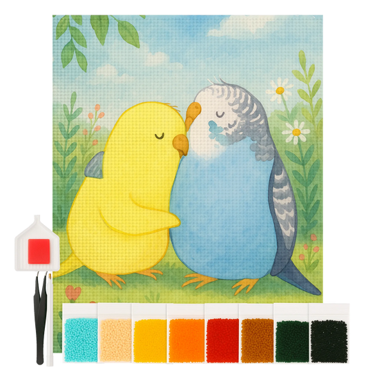 Diamond Painting - Parakeets in love by Mr. & Mrs. Panda