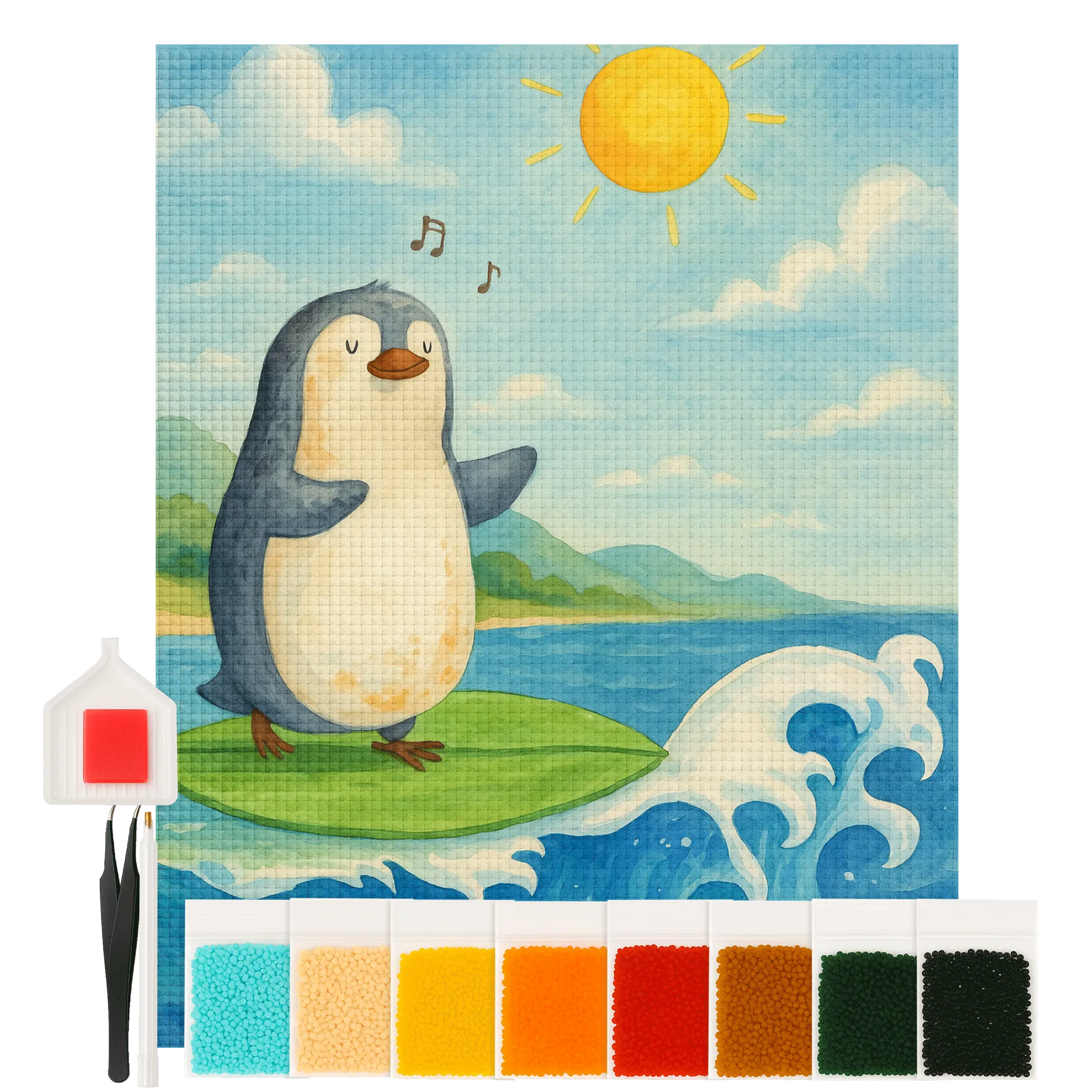 Diamond Painting - Penguin Surfer by Mr. & Mrs. Panda